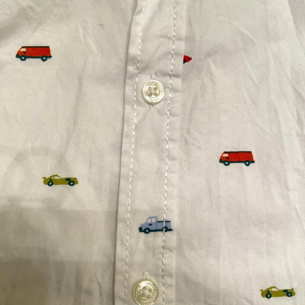 Boys cars & trucks themed button down shirt